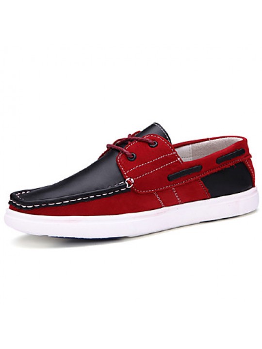 Men's Shoes Outdoor / Casual Nappa Leather / Leatherette Boat Shoes Black / Red / Burgundy  