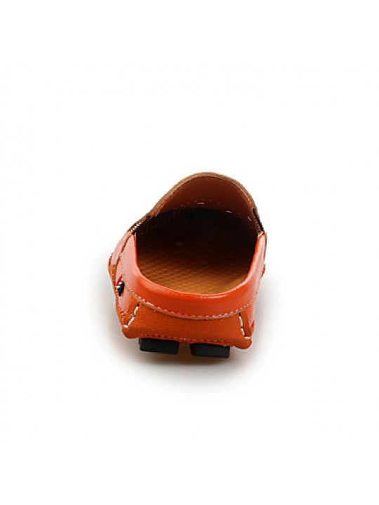 Men's Shoes Outdoor/Casual Leather Clogs & Mules Black/White/Orange  