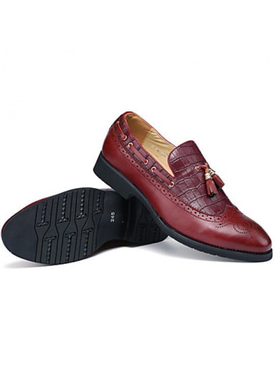 Casual Leather Loafers Black/Brown/Burgundy  