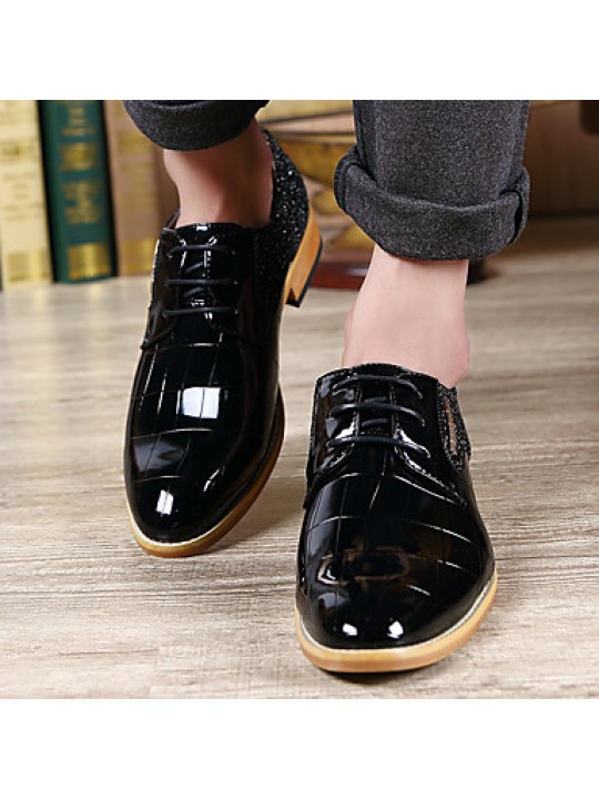 Men's Shoes Office & Career/Party & Evening/Casual Fashion Woven Patent Leather Oxfords Shoes Black/Red 38-43  