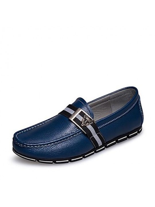 Leather Casual Loafers Casual Flat Heel Black / Blue / Brown / White  