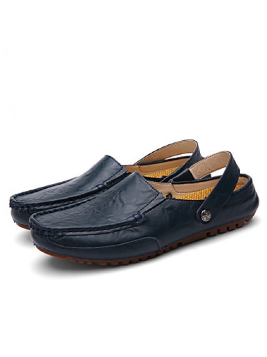 Men's Shoes Outdoor / Casual Leather Clogs & Mules Blue / Yellow  