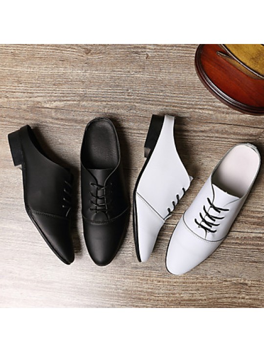 Men's Shoes Office & Career/Party & Evening/Casual Fashion PU Leather Oxfords Slip-on Shoes Black/White 39-44  