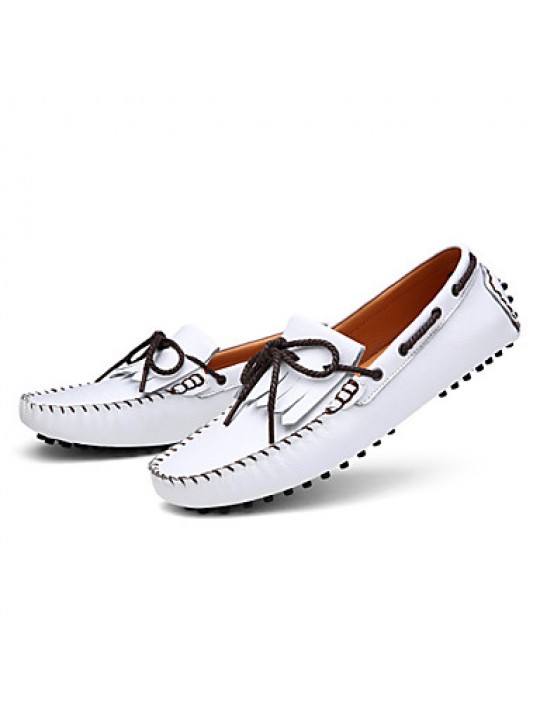 Men's Shoes / Casual Leather Boat Shoes Blue / Brown / White  