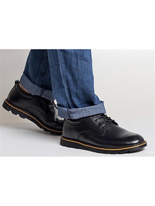 Men's Shoes Casual Leather Oxfords Black/Brown  