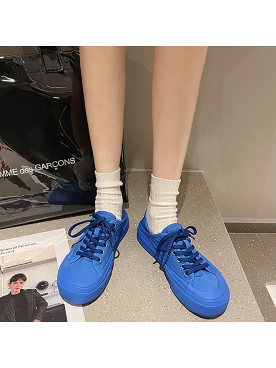 Size:4.5-8.5 Wome Fashion Solid Color Thick-soled Slip On Sneakers