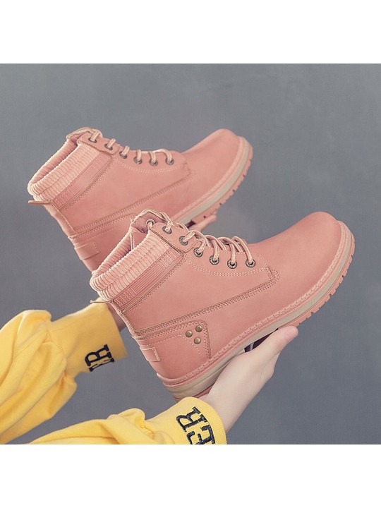 Size:5-11 Women Fashion Solid Color PU Leather Short Boots