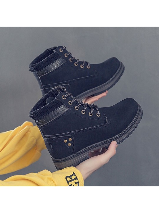 Size:5-11 Women Fashion Solid Color PU Leather Short Boots