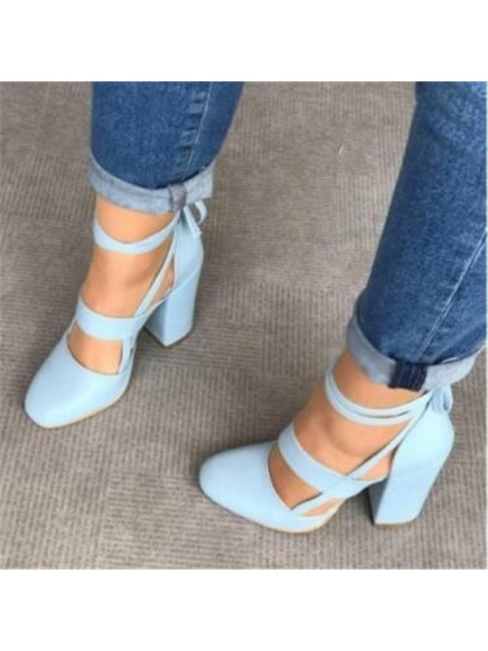 Size:4.5-11 Women Plus Size Fashion Solid Color Bandage High Heel Pumps