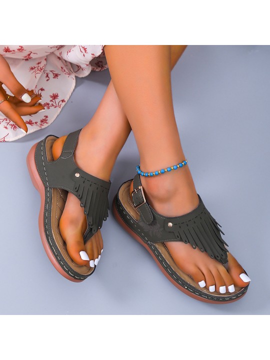 Women'S Fashion Round Toe Scrub Low Top Breathable Beach Sandals