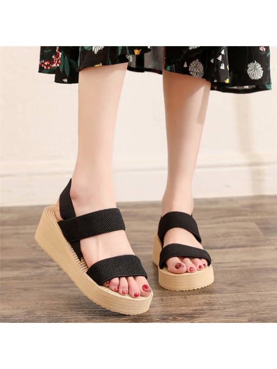 Plus Size Women Fashion Cross Strap Platform Sandals