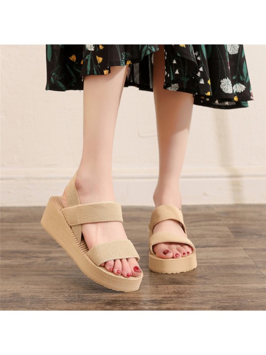 Plus Size Women Fashion Cross Strap Platform Sandals