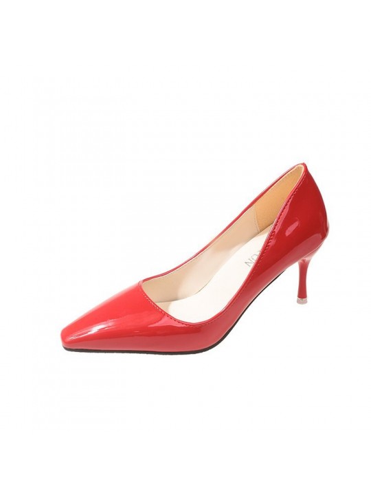 Women Fashion Solid Color Patent Leather Pumps