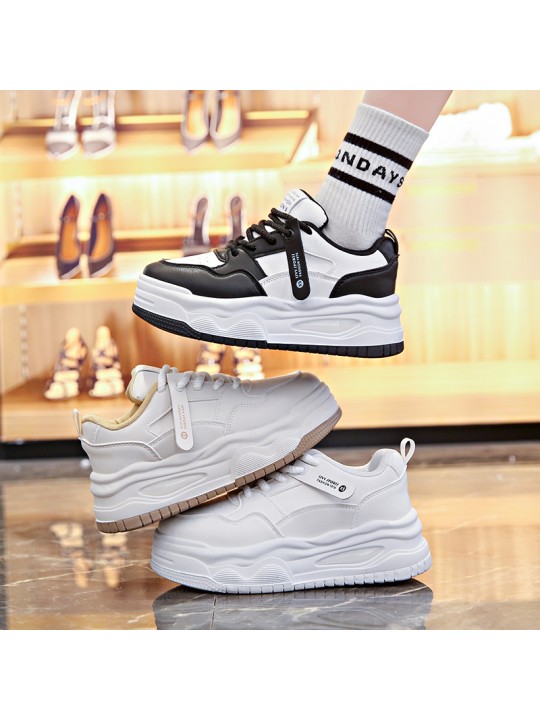 Women Fashion Casual Breathable Thick-Soled Lace-Up Sneaker