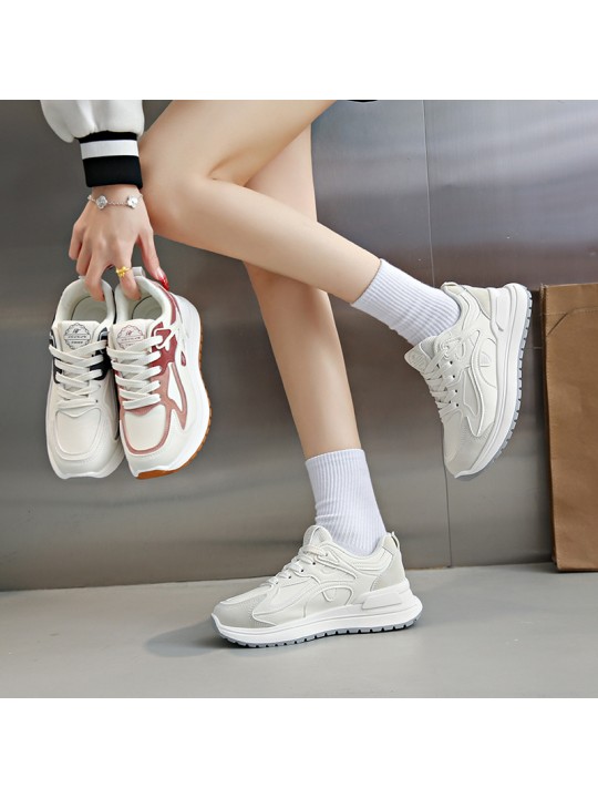 Women Fashion Casual Color Block Round Toe Thick-Soled Sneaker