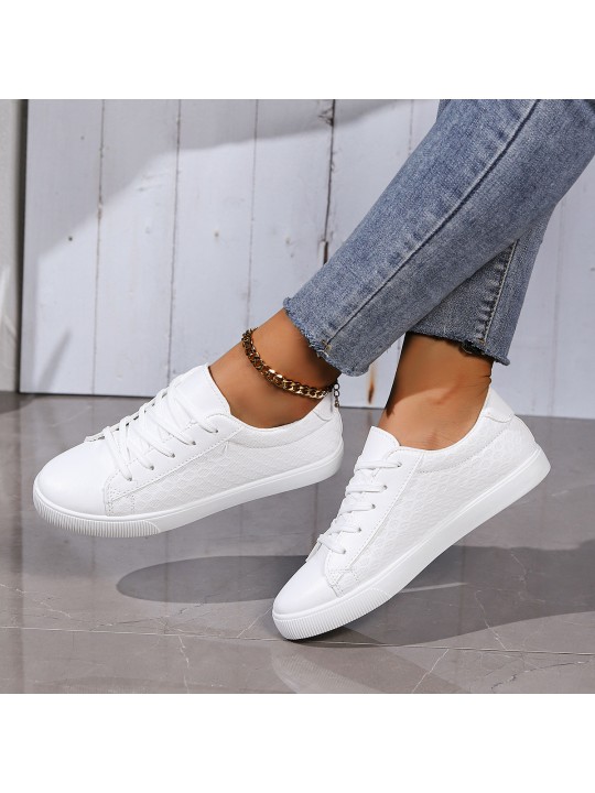 Summer Women Casual Plus Size Lace-Up Small White Shoes Sneaker