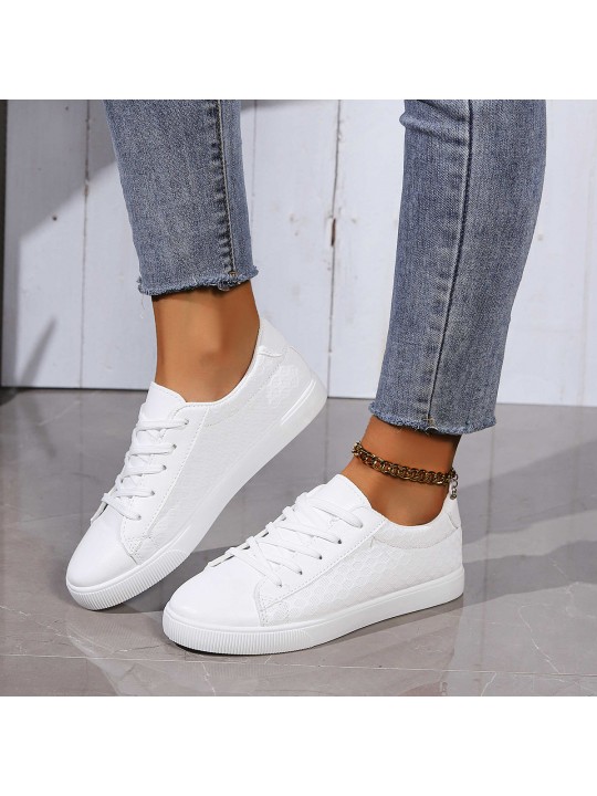 Summer Women Casual Plus Size Lace-Up Small White Shoes Sneaker