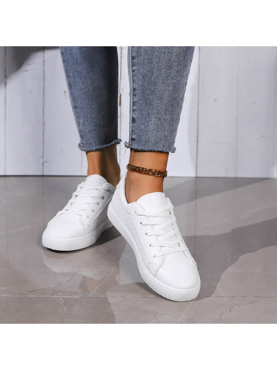 Summer Women Casual Plus Size Lace-Up Small White Shoes Sneaker